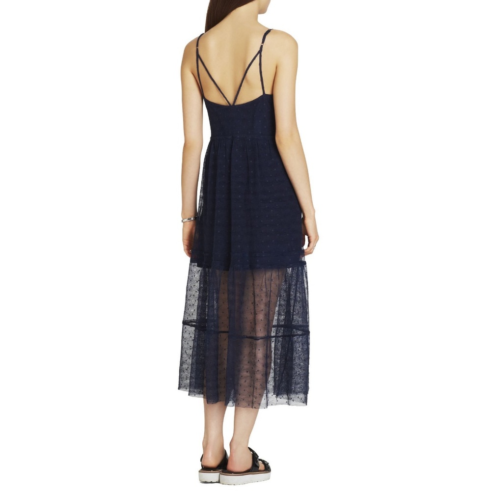 BCBG Dress Maxi Sheer Sun Dress Pleated - Picture 3 of 3
